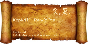 Kopkó Renáta névjegykártya